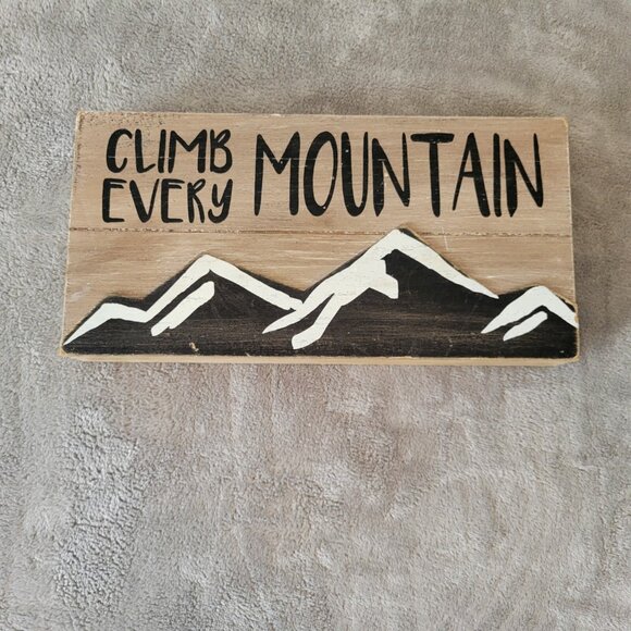 Climb Every Mountain Box Art Hanging Brown Home Decor Decorative S94E - Picture 1 of 8